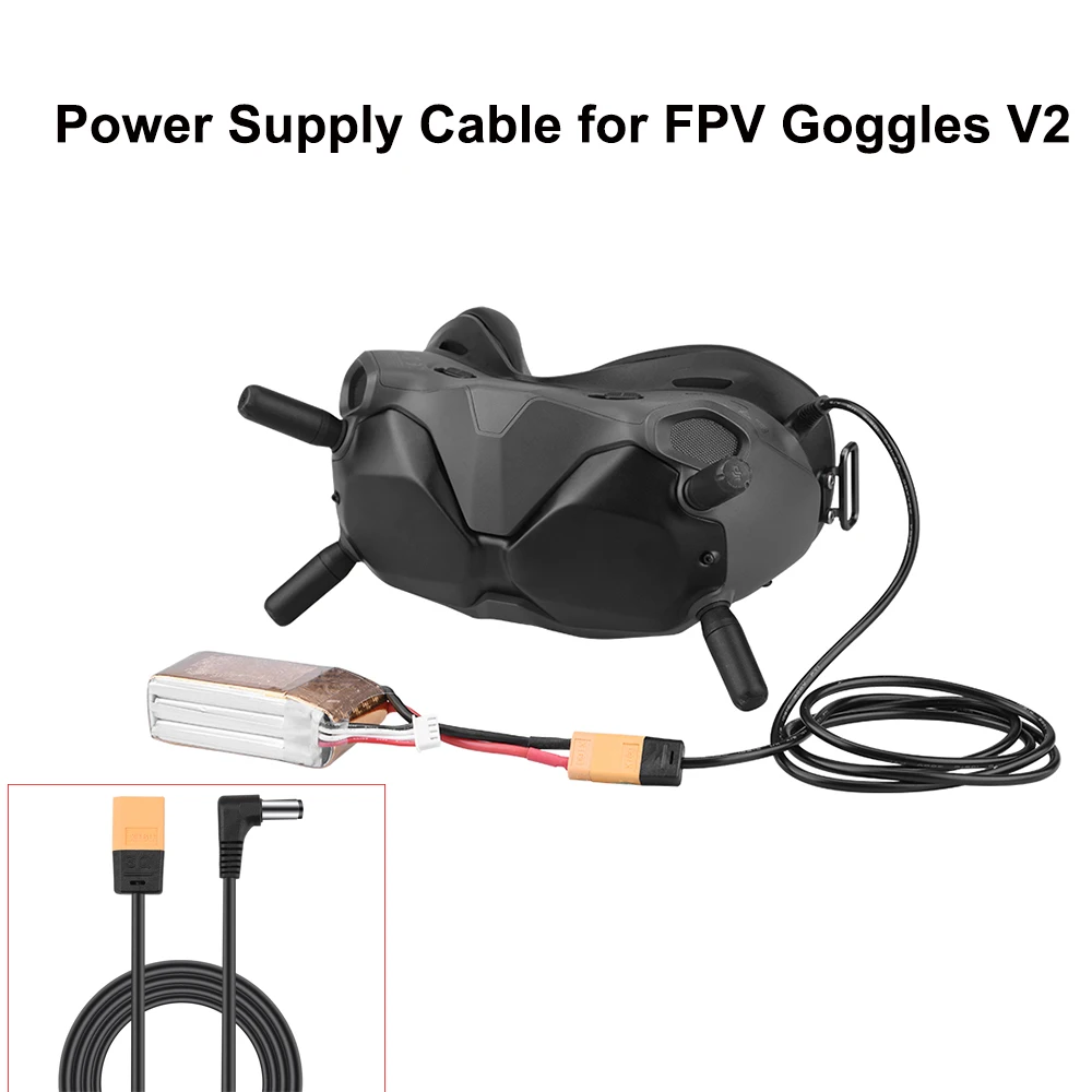 for DJI FPV Goggles V2 121cm XT60 Plug Power Supply Cable Connect Battery Wear Resistance Anti-aging Combo Accessory | Электроника