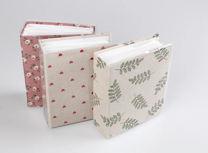 Модный тканевый и ПВХ чехол с цветочным рисунком 6 дюймов 100 вставок фотоальбомы