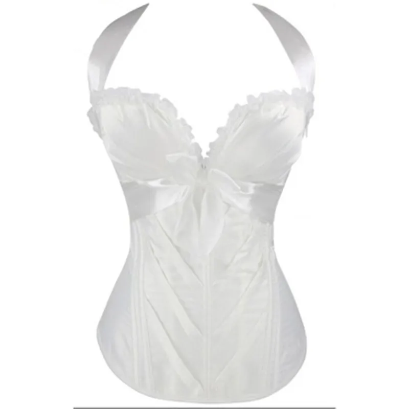 Сексуальный белый корсет для свадебного платья свадебное нижнее белье Boned Overbust Basque Classic Corselet сексуальное боди наряд для невесты - Цвет: 4