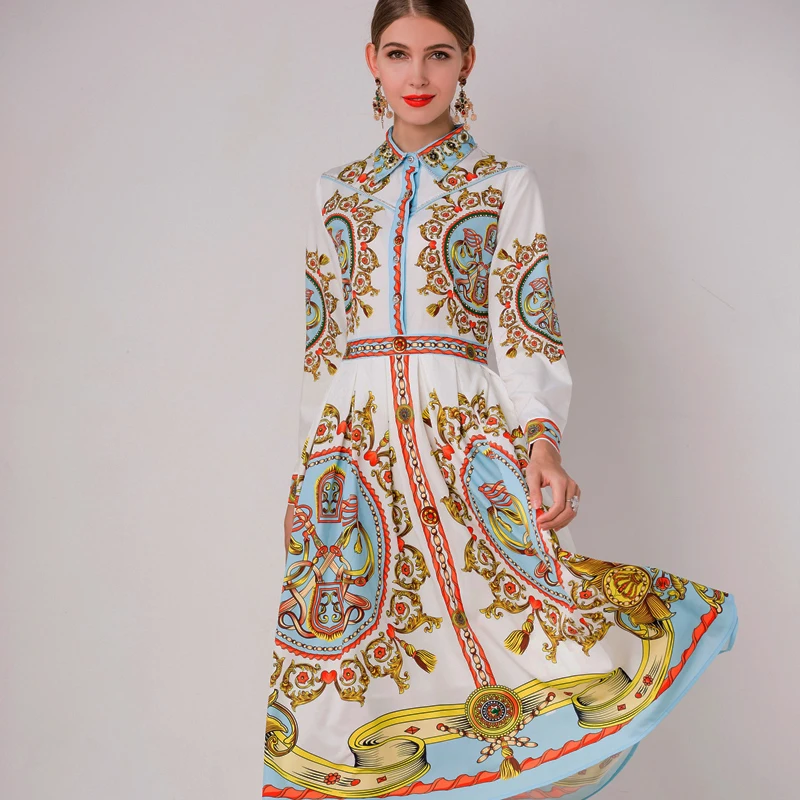 

ropa mujer 2019 autumn The New femme fashion Long sleeve beaded diamond casual dress party Lapel elegance vestido midi