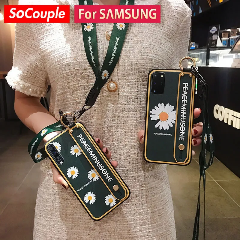 Чехол для телефона SoCouple с ремешком на шею и держателем Samsung S21 S20 FE S10 plus A51 71 31 50 52 72 32