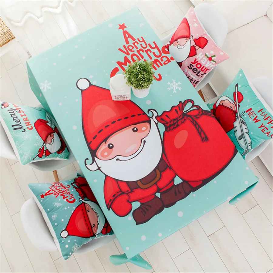 

Wholesale Christmas Theme Hotel Restaurant Tablecloth Polyester Waterproof Merry Christmas Decorations for Home Navidad Natal