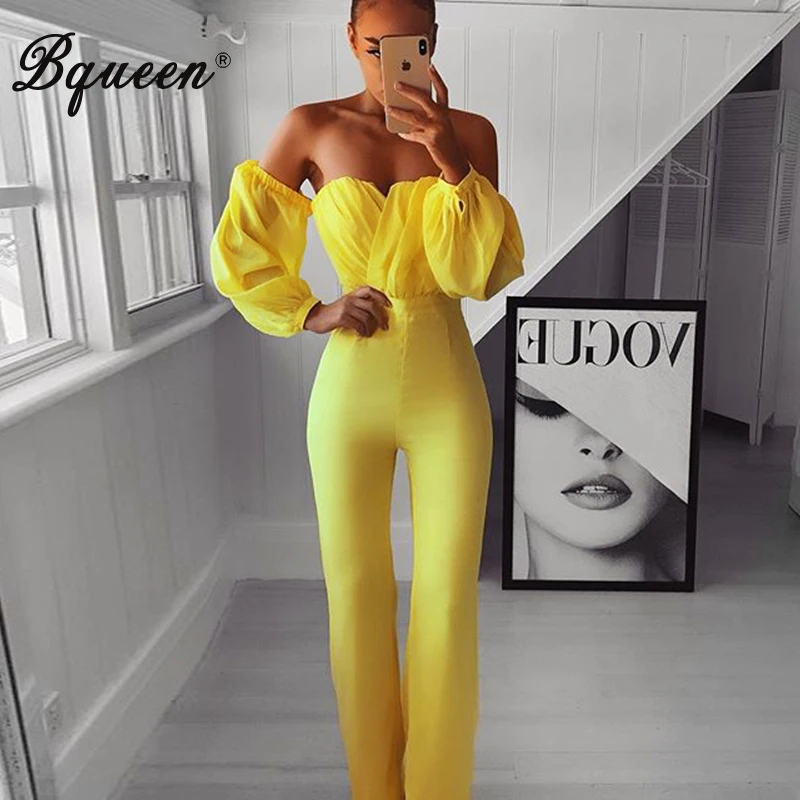 Bqueen 2019 женские комбинезоны с драпировкой воротник-лодочка рукав до локтя длинные