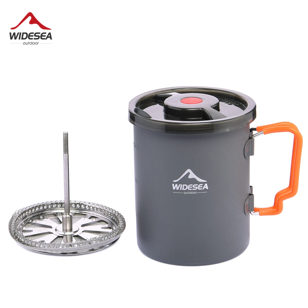 Widesea Camping Coffee Pot with French Press Outdoor Cup Mug Cookware