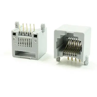 5 шт. серый пластиковый корпус 8P8C 8 poiton 8 контакт RJ45 PCB разъемы розетки