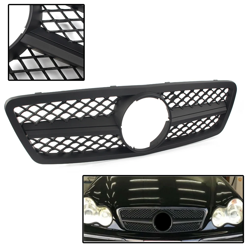 

Matte Black Car Front Bumper Grille Radiator Mesh Grill For Mercedes-Benz C-Class W203 C280 C320 C240 C200 C63 2000-2006