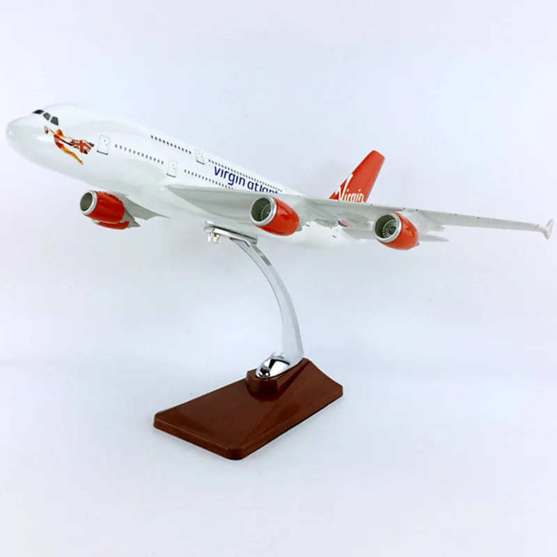 36 см 1:200 Airbus A380-800 модель британских американских Виргинских самолетов с базой статического сплава самолет Коллекционная дисплей игрушка