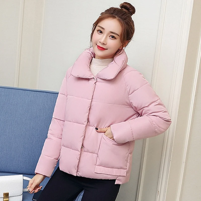 

Korean Parka Women Winter Jacket Short Women Coat Thick Warm Parkas Outerwear Plus Size XL Pink Jacket Female Coat Puffer Jacket
