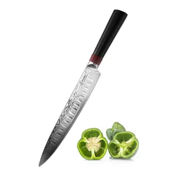 

TUO Cutlery Carving Slicing Knife 9" - Japanese Damascus VG-10 Stainless Steel - Ergonomic G10 Handle with Gift Box