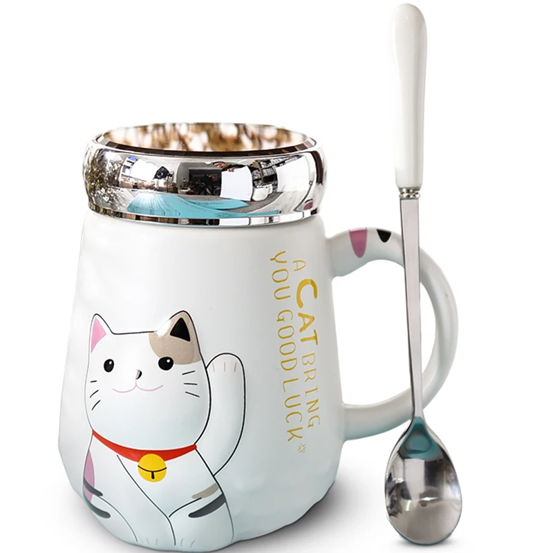 Oussirro креативный стиль Hello Lucky Kitty кошка молоко чай кофе кружки с крышкой костюм дети милые и комнаты украшения чашки воды