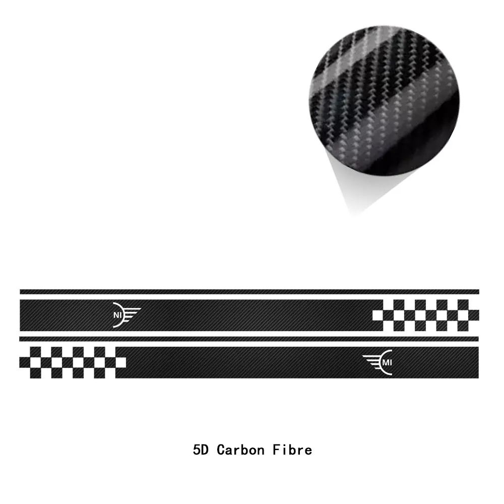 5D carbon vinyl 2 шт., автомобильный стиль, мини логотип, автомобильная дверь, боковые полосы, наклейка, тело, графическая наклейка для MINI Cooper S One JCW R57 R58 R59, аксессуары - Название цвета: 5D carbon vinyl