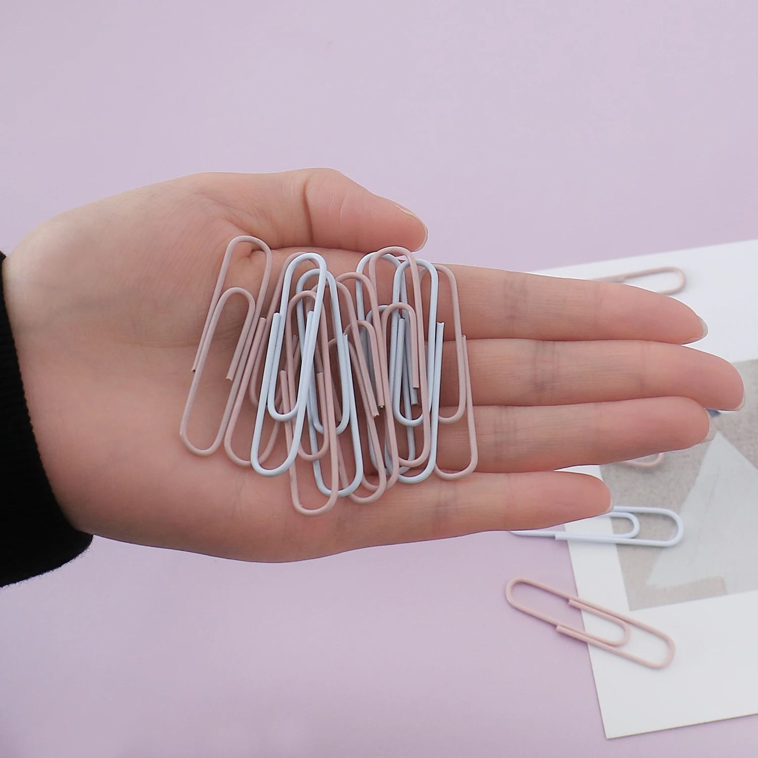 TUTU 20pcs/set of 50mm Colorful Paper Clips Paper Clips Notes Classified Student Stationery School Office Supplies H0528 paper clips
