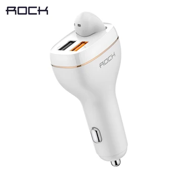 

ROCK 2-In-1 Bluetooth Earphone USB Car Charger Single Earbud QC3.0 Quick Charge Handsfree Auto Connect Wireless Driving Headset