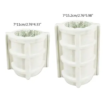 

3D Cylindrical Candle Mold Handmade Wax Soap Making Mould DIY Craft Decorating Q6PE