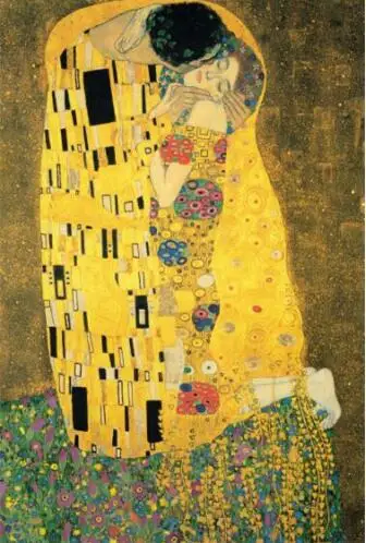 Gustav Klimt Kiss известные картины на холсте репродукции на стене классический портрет плакат для гостиной Куадрос Декор - Цвет: 01
