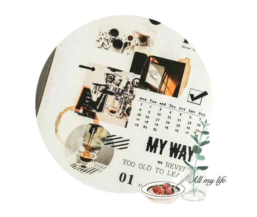 WOKO 30 мм* 5 м базовый черно-белый календарь стикер даты простой ежемесячный календарь васи лента DIY планировщик для скрапбукинга Маскировочная лента