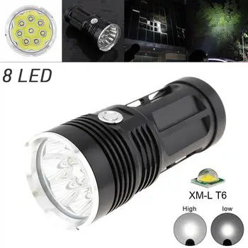 

Outdoor Waterproof 3-Mode 2400LM 8 x XML T6 LED Flashlight Torch Lamp for Hunting / Camping / Hiking