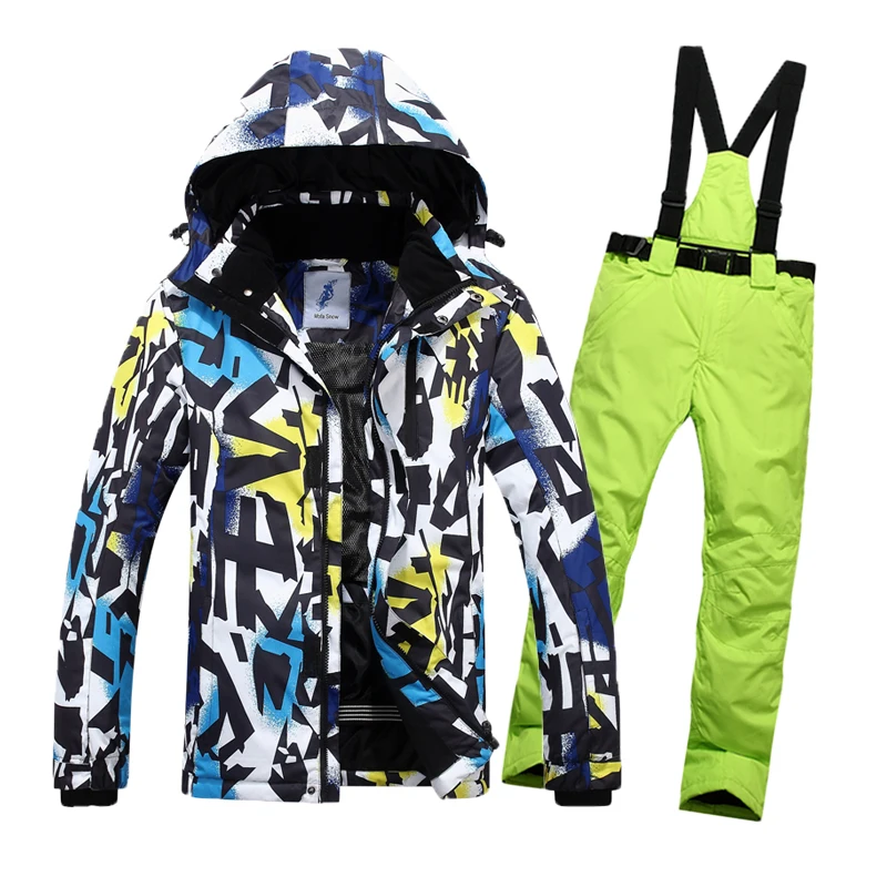 Зимний лыжный костюм для мужчин, лыжный мужской комплект одежды, уличная теплая водонепроницаемая куртка для мужчин, лыжный костюм, мужская куртка для сноуборда