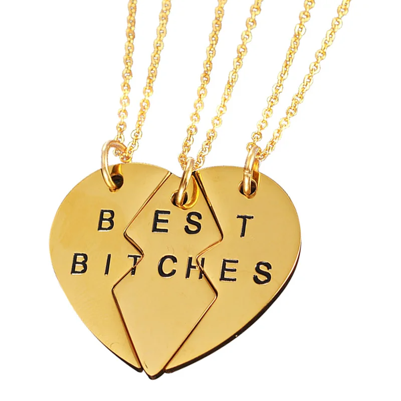 3 шт./компл. новый шикарный креативный комплект брелков Best Bitches Friend Forever Break Heart