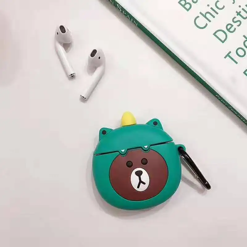 17 Роскошный 3D Мягкий силиконовый чехол для Airpods милый HELLO-KITTY мультфильм прекрасный подарок для Airpods1 2 bluetooth наушники чехол с кольцом - Цвет: 17