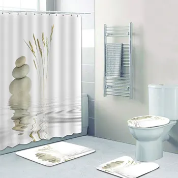 

1Pc Bathroom Curtain Bathing Curtain Pebble Pattern Shower Curtain Separated Curtain Shower Curtain for Household Bathroom Home