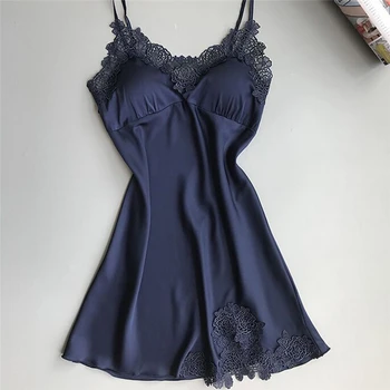 

Ladies'S Nightdress Satin Silk Babydoll Lace Sleep Mini Wide Nightdress Silk Satin Women Sexy Micro Sleepwear For Ladies