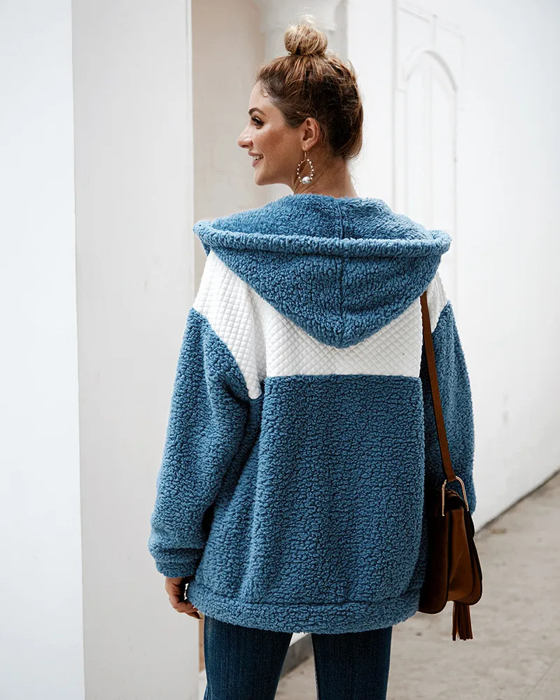 Aelegantmis Casual Fleece Hoodies Women Autumn Winter Warm Faux Fur Coat Female Loose Pockets Fluffy Sweatshirts