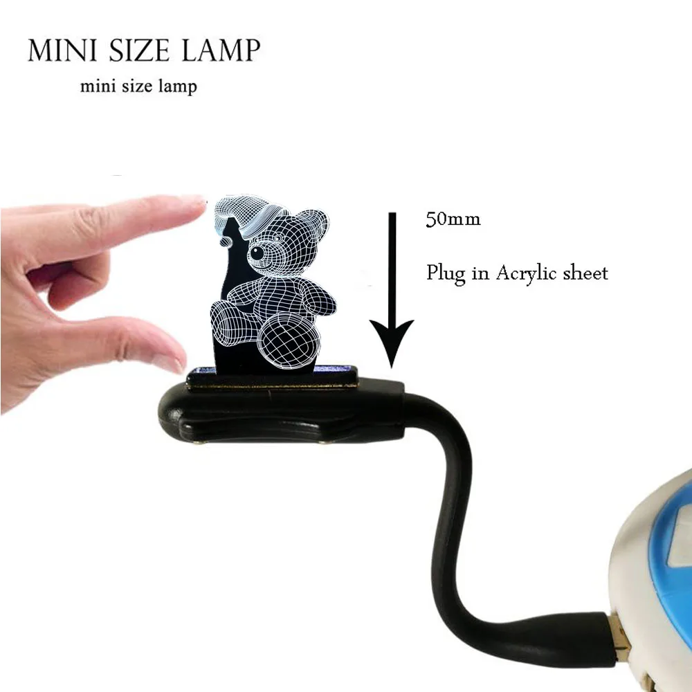 Mini USB Lamp Горячая Распродажа Маленький милый медвежонок с сердечком 3D светодиодный USB лампа красочный сенсорный Ночной светильник для детей и детей рождественские подарки - Испускаемый цвет: Mini USB Lamp