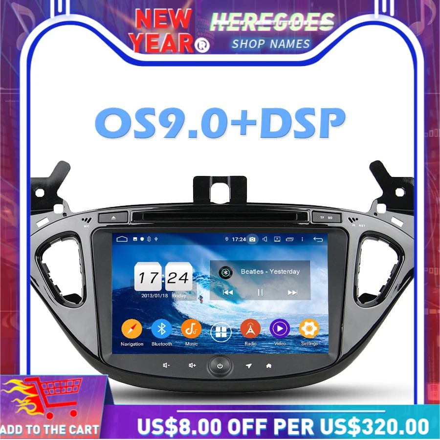 Автомобильный DVD-плеер 1280*720 IPS DSP Android 9. 0 4G + 64G ROM Wifi Bluetooth RDS радио GPS карта для opel