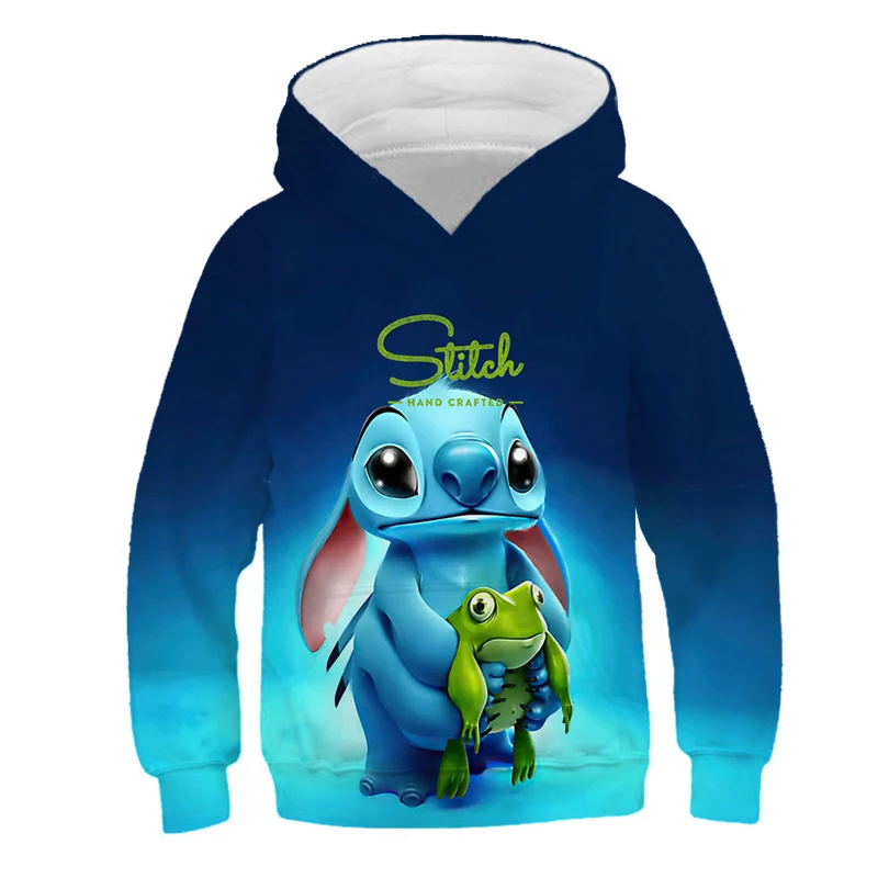 2022 Spring and Autumn Street Dance Disney Men's Girls Fully Printed 3D Stitch Hoodie Sweatshirt Trendy Streetwear Boys Hoodie kids sweatshirts