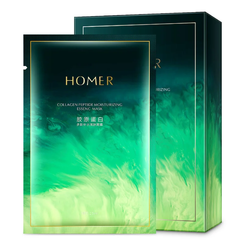 10Pieces Collagen Peptide Moisturizing Silk Facial Masks Non-alcoholic Hydrating Anti-Aging Oil-control Refreshing SkinCare Mask | Красота и