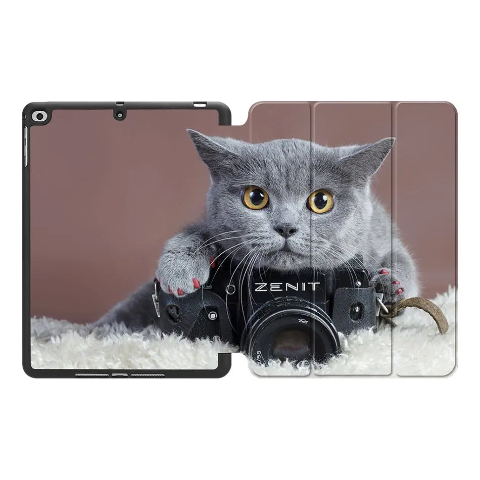 IPTPU03 Чехол MTT с милой кошкой и собакой для iPad 9,7 дюймов Air 1/Air 2, мягкий чехол из искусственной кожи с откидывающейся крышкой-подставкой и карандашом, чехол для планшета - Цвет: IPTPU03