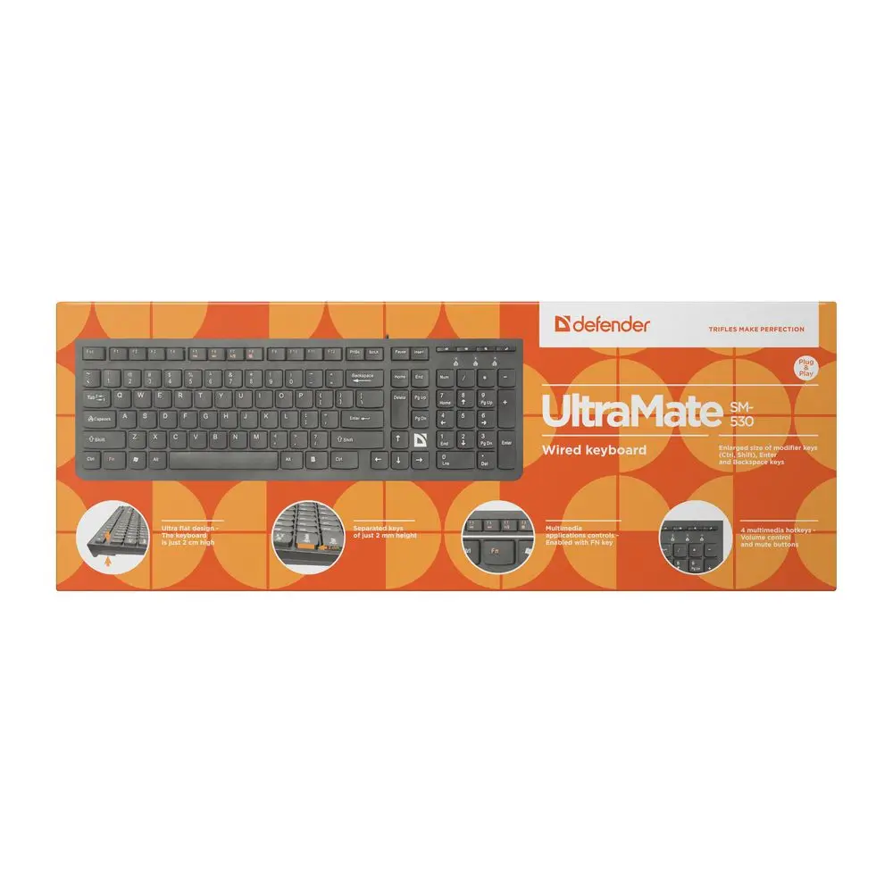 Клавиатура Defender UltraMate SM-530 RU,черный,мультимедиа