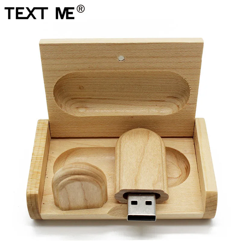 TEXT ME Maple wood usb+ коробка печать логотипа usb флеш-накопитель 4 ГБ 8 ГБ 16 ГБ 32 ГБ usb2.0 флешка, подарок 64 Гб usb2.0