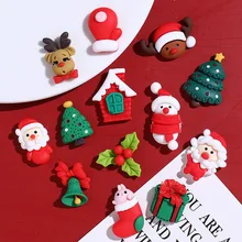 

10pcs/lot Christmas Series Resin Flat Back Cabochon Scrapbooking Hair Embellishments DIY Accessories Mini Craft Decoration