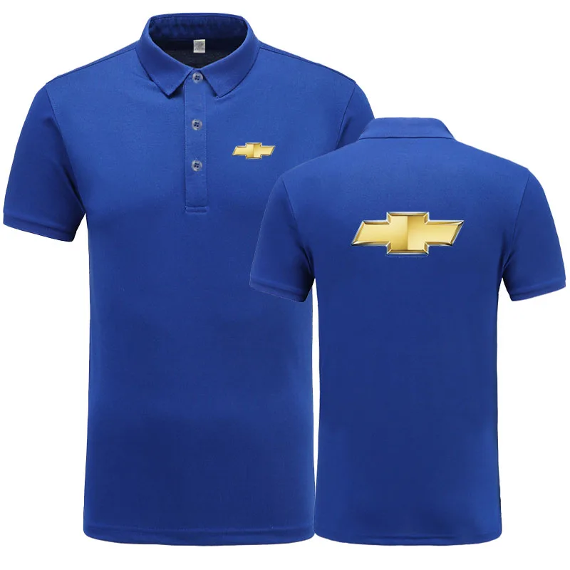 Summer New arrived Short Sleeve Men Chevrolet Polo Shirts solid colour shirts tops