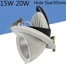 Диммируемый COB 15 Вт 20 Вт Светодиодный светильник 360 градусов размер отверстия 95 мм AC85-265V CRI> 90 110lm/W