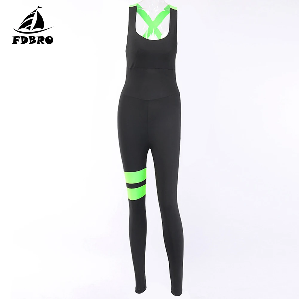 FDBRO Йога Комплект Для женщин Bodycon комбинезон Фитнес Бандажное платье с низким вырезом на спине в черно-белую полоску тренировки пуш-ап Фитнес Костюмы ношения при активном образе жизни