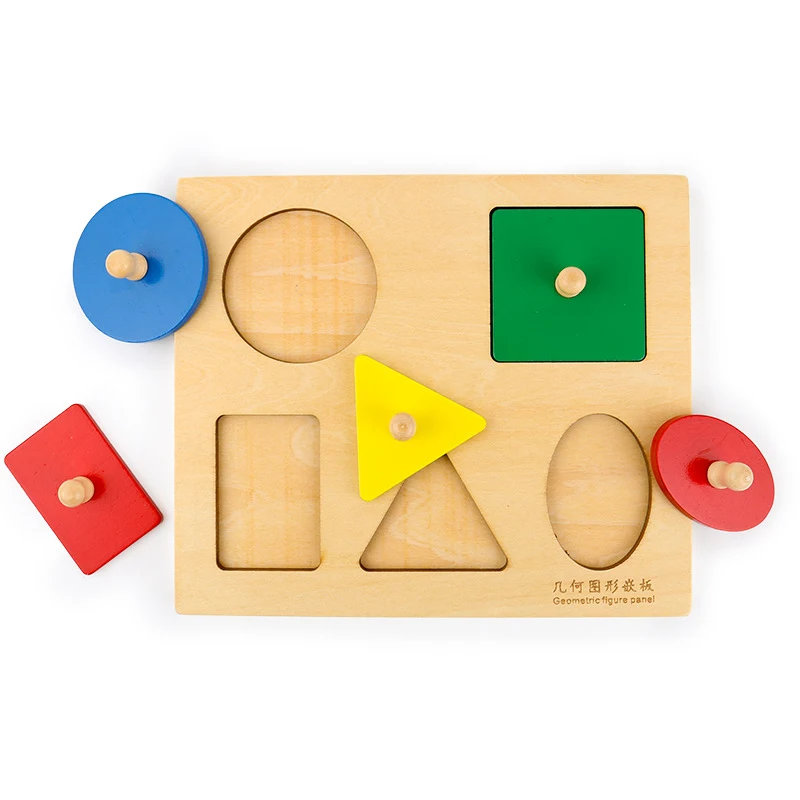 Монтессори сенсорные тактильные деревянные ручки головоломки Peg доска геометрическая форма матч цвет познавательная головоломка доска обучающая игрушка