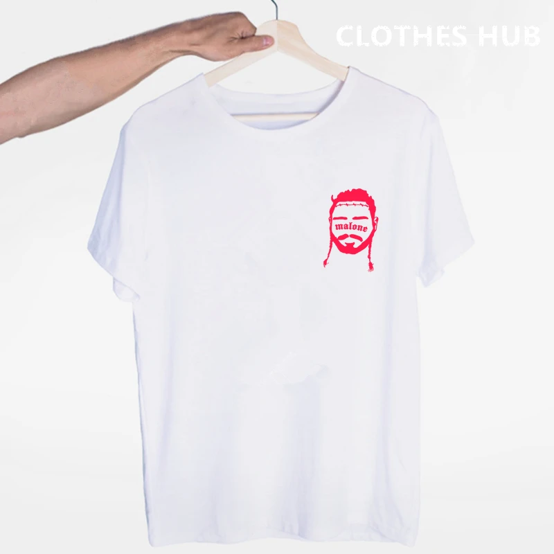 Футболка Singer post malone, Мужская модная летняя футболка в стиле хип-хоп, топ с короткими рукавами и круглым вырезом с принтом «post malone» для мальчиков - Цвет: Коричневый