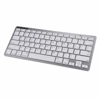 

SUPGALIY Universal Bluetooth Keyboard for All Laptop Mobile Computer Silver White