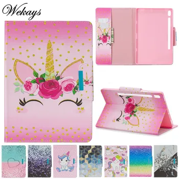 

Wekays Cover For Samsung Tab S6 10.5 Cartoon Unicorn Leather Case For Samsung Galaxy Tab S6 10.5 T860 T865 2019 10.5" Cover Case