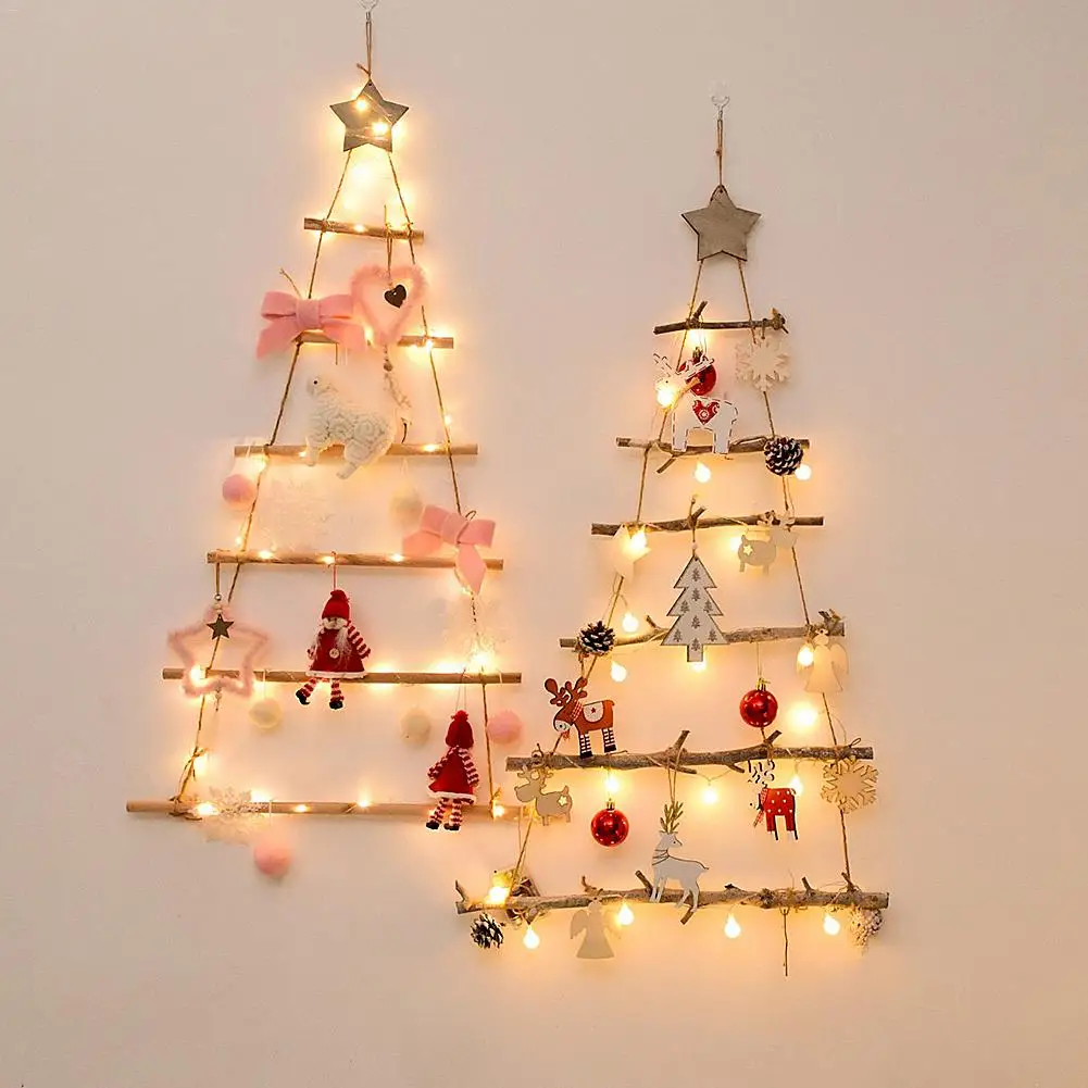 Рождественский скандинавский стиль, искусственное дерево, деревянная елка, настенные подвесные украшения, новогодний детский Декор для детской комнаты для дома Navidad