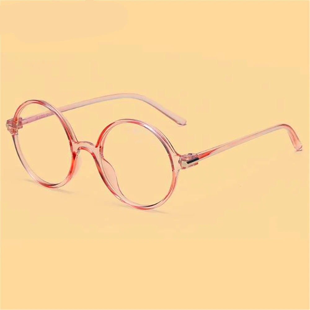 1 шт., женские очки для макияжа, синий светильник, круглые прозрачные оправы, анти-голубые лучи, компьютерные очки, линзы, оптическая оправа для очков - Цвет оправы: Pink
