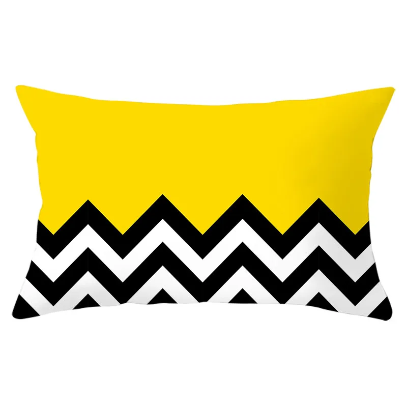 Fuwatacchi прямоугольная наволочка для подушки Геометрическая наволочка с волнами для дивана декоративные желтые полиэфирные подушки 30*50 см - Цвет: PC12295