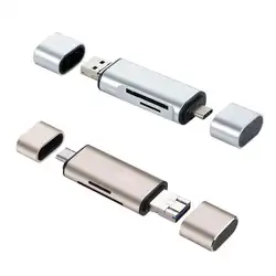 Quelima 5-в-1 Тип C OTG кард-ридер с флеш-накопитель USB с гнездовым Интерфейс для ПК USB 2,0 чтения TF слот для карт памяти для устройства чтения sd-карт