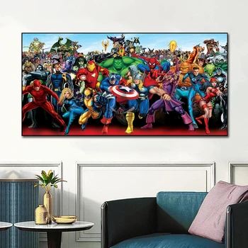 Marvel Superheros Characters Artwork Printed on Canvas