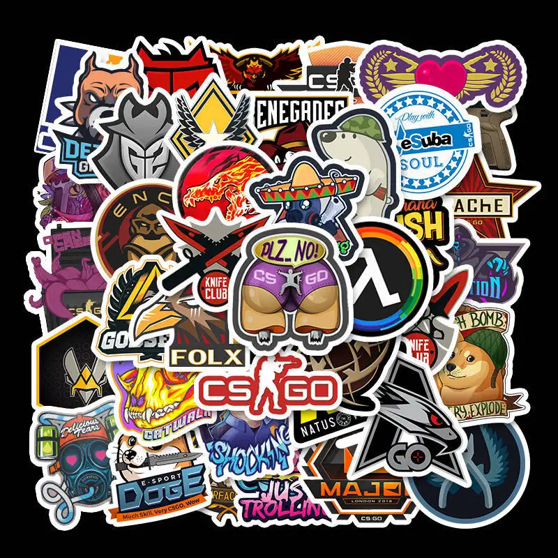 

50Pcs/Lot Stickers Personnalis CSGO Stickers Papelaria Anti-terrorist Elite Fgurinha CSGO Stationery Sticker Waterproof TZ067G