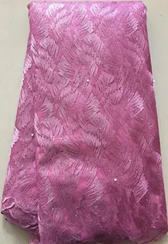 

2020 Hot Sale Nigerian Laces Fabrics High Quality Tulle African Laces Fabric Wedding African French Net Lace with stones FLL3241