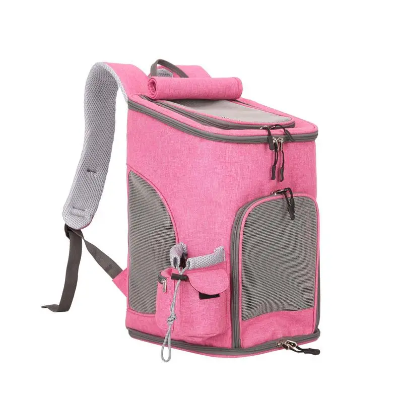 Pet Dog Strollers Backpack Outdoor Comfort Travel Breathable Windproof Portable Handbag for Small Animal Dog Cat Carrier Bag - Цвет: Pink